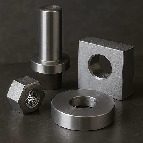 Precision steel CNC machined part with clean surface finish