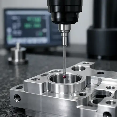 CMM inspection verifying dimensional accuracy of precision CNC machined part