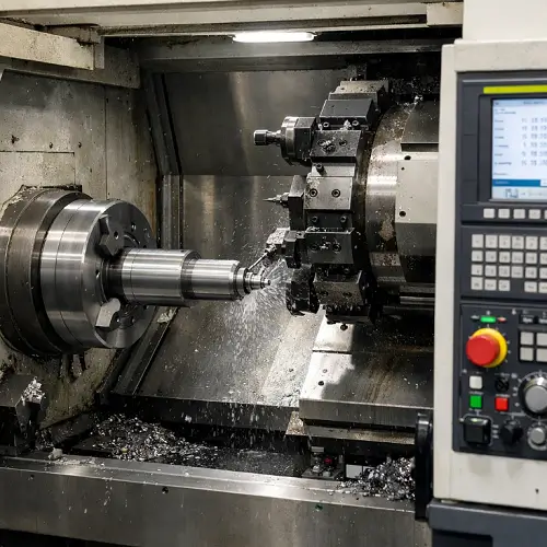 horizontal CNC turning machine used for shaft and cylindrical part machining
