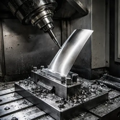 Precision 5-axis CNC finishing of turbine blade airfoil surface in real workshop environment 