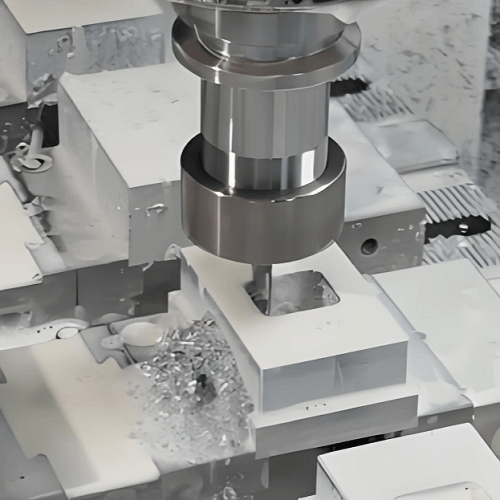 End mill machining a tight internal corner feature in a CNC machined aluminum pocket