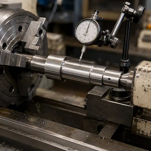 Dial indicator measuring runout