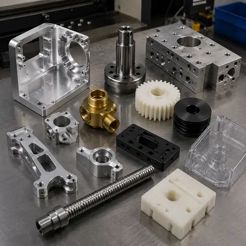 CNC machined parts made from metal and engineering plastics