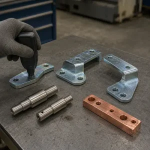 Zinc, nickel and copper plated CNC parts during coating inspection