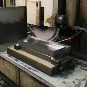 Surface grinding a hardened tool steel part