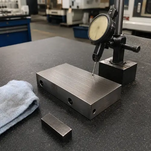 Flatness inspection of a surface ground steel part
