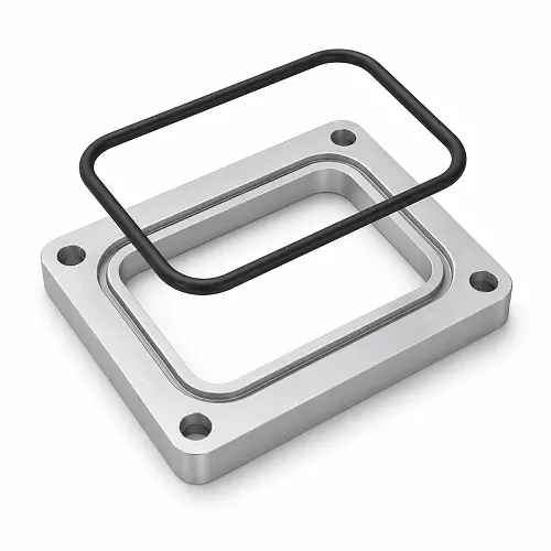 Face seal O-ring groove in a CNC machined aluminum flange