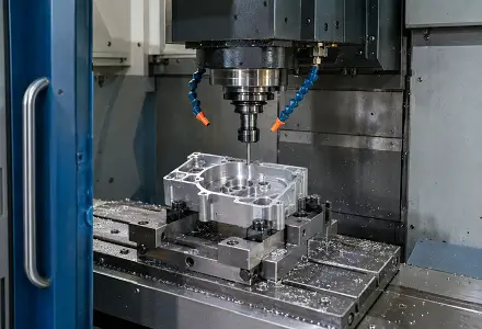 CNC machine producing a medical device component